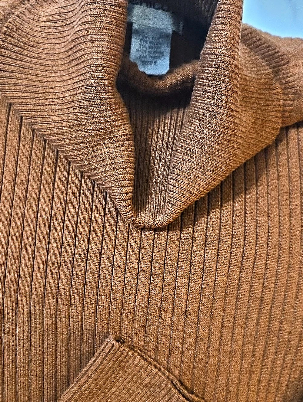 Chico's Ribbed Turtleneck Sweater in Brown 3 - Picture 6 of 7